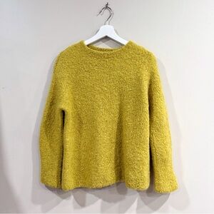 Tanya Taylor Women M Yellow Alpaca Knit Sweater Cozy Chic Minimalist